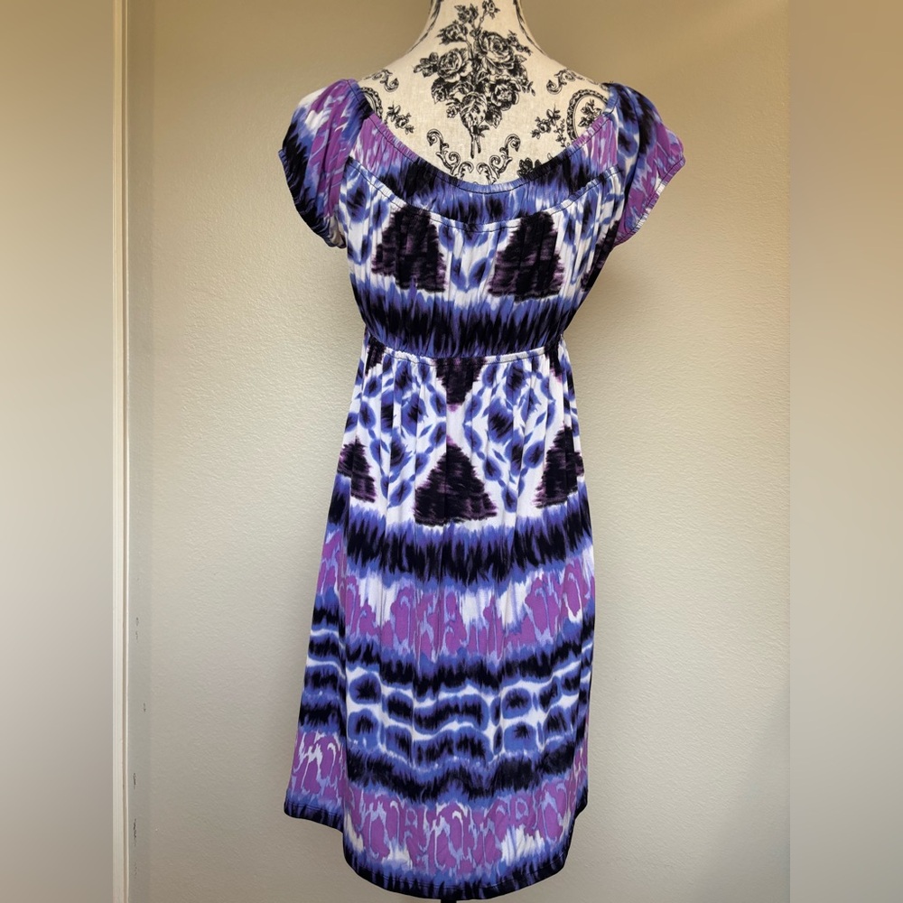AB Studio Purple and Black Midi Dress - Picture 6 of 11